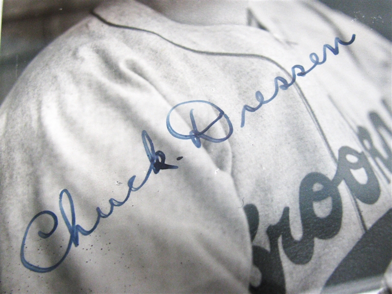 30's CHUCK DRESSEN BROOKLYN DODGERS SIGNED GEO. BURKE PHOTO w/COA