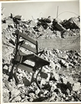 1961 EBBETS FIELD "DEMOLITION" PHOTO w/EBBETS FIELD STADIUM SEAT