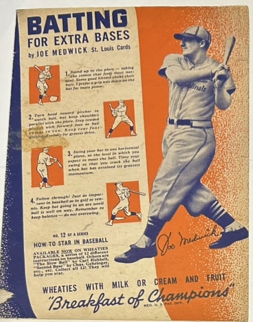 1937 JOE MEDWICK WHEATIES PANEL