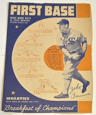 1937 ZEKE BONURA WHEATIES PANEL