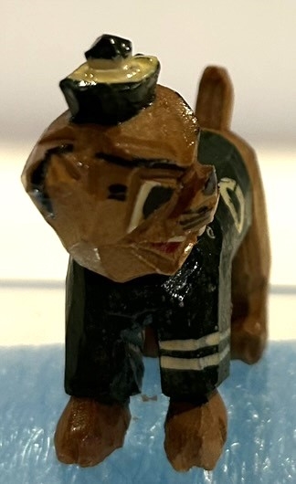 50s OHIO BOBCATS ANRI WOOD-CARVED MASCOT STATUE