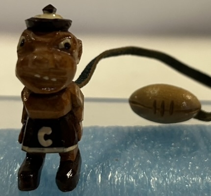 50s COLGATE RED RAIDERS ANRI WOOD-CARVED MASCOT KEY CHAIN