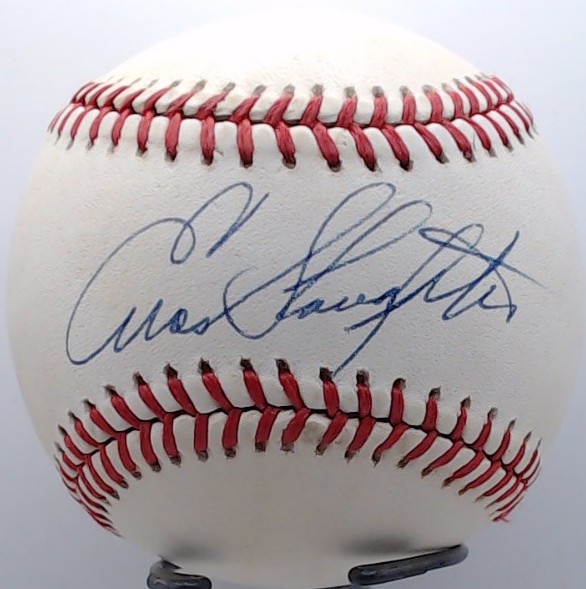 ENOS SLAUGHTER AUTOGRAPHED BALL W/ CAS COA