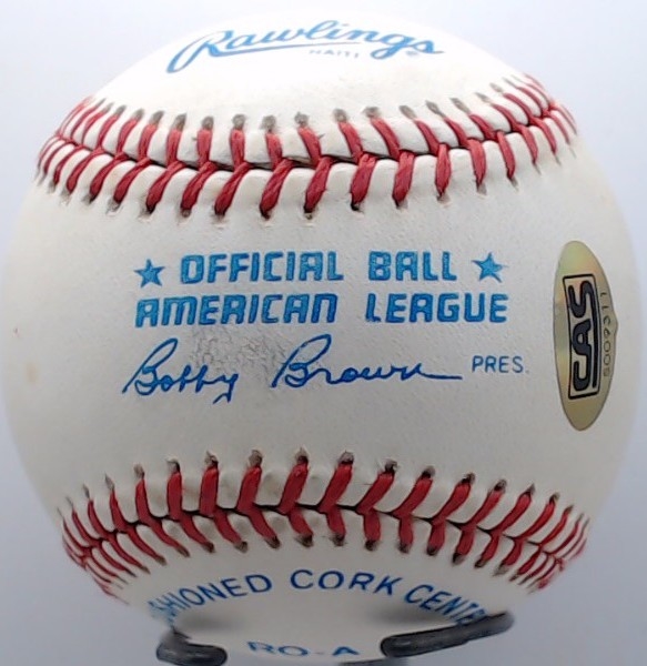 ENOS SLAUGHTER AUTOGRAPHED BALL W/ CAS COA