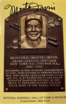 MONTE IRVIN SIGNED "HOF" POSTCARD w/JSA
