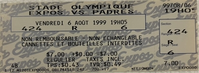 8/6/99 TONY GWYNN "3,000 HIT" FULL TICKET 