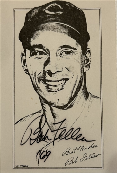 BOB FELLER SIGNED PICTURE w/JSA