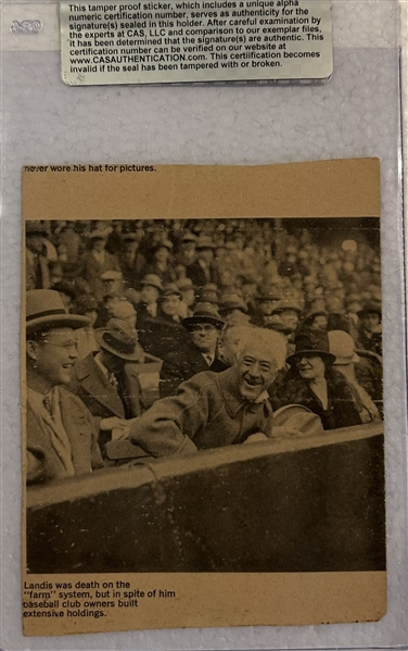 JOE MCCARTHY NEW YORK YANKEES SIGNED MAGAZINE PHOTO w/CAS