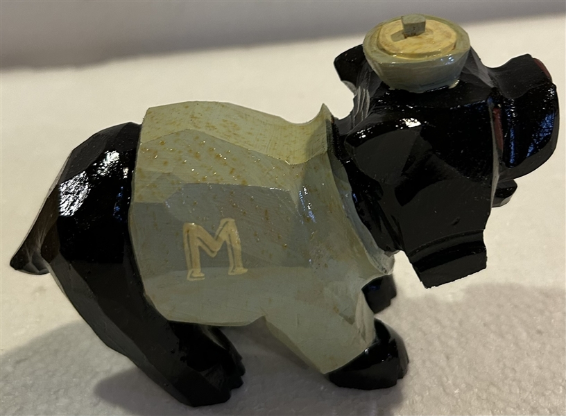 50s MICHIGAN WOLVERINES ANRI WOOD-CARVED MASCOT STATUE w/BOX