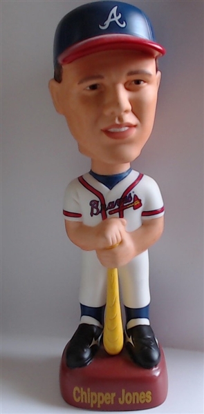 CHIPPER JONES SAMS BOBBING HEAD W/ BOX AND COA