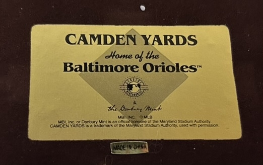 CAMDEN YARDS BALTIMORE ORIOLES DANBURY MINT STATUE w/BOX