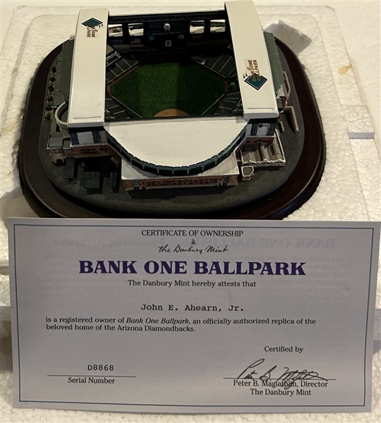 BANK ONE BALLPARK ARIZONA DIAMONDBACKS DANBURY MINT STATUE w/BOX & COA