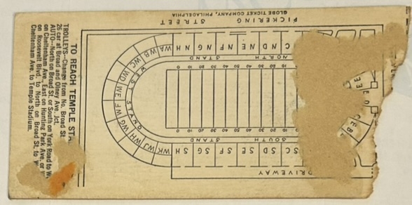 1939 PHILADELPHIA EAGLES vs COLLEGE ALL-STARS TICKET STUB
