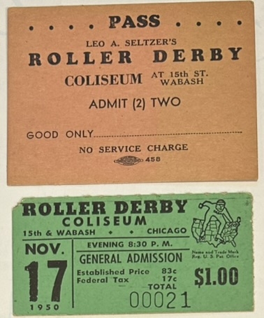VINTAGE 50s ROLLER DERBY TICKETS - 2
