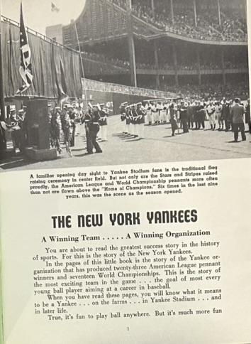 1958 PLAY BALL WITH THE YANKEES RECRUITMENT BOOKLET