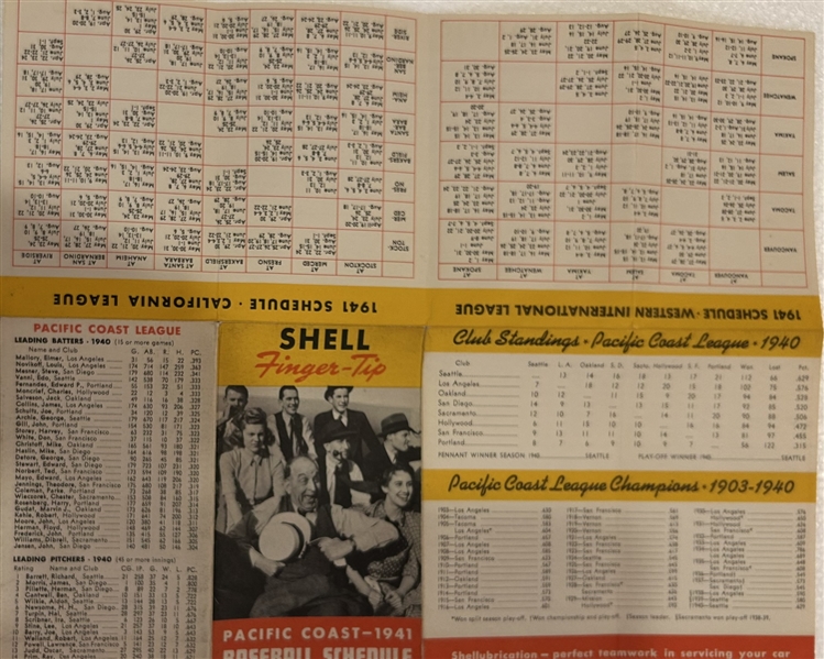 1941 SHELL OIL PACIFIC COAST LEAGUE MSCHEDULE BOOKLET