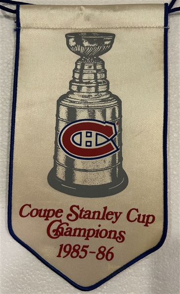 1985-86 MONTREAL CANADIANS STANLEY CUP CHAMPIONS BANNER