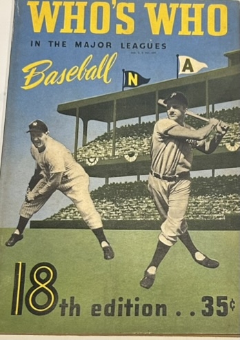 1950 WHO's WHO IN THE MAJOR LEAGUES GUIDE w/KINER COVER