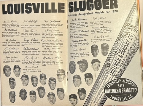 1970 FAMOUS SLUGGER YEARBOOK w/ROSE & CAREW COVER