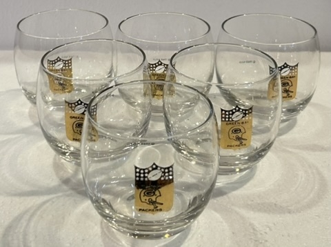 VINTAGE GREEN BAY PACKERS TUMBLER GLASSES- 6