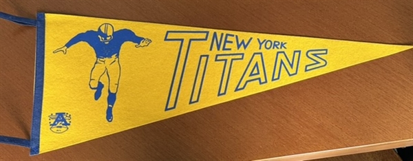 60s AFL NEW YORK TITANS PENNANT - VERY RARE!