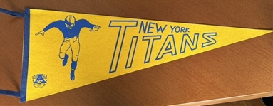 60s AFL NEW YORK TITANS PENNANT - VERY RARE!