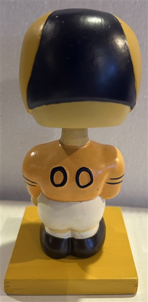 50s LOS ANGELES RAMS 'WOOD BASE BOBBING HEAD w/GOLD UNIFORM