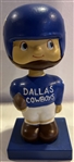 60s DALLAS COWBOYS "WOOD BASE" BOBBING HEAD w/BLUE HELMET