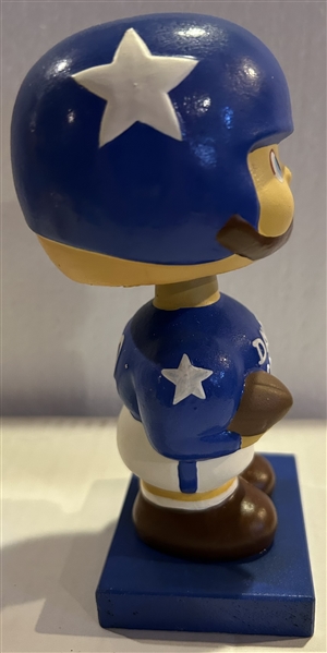 60s DALLAS COWBOYS WOOD BASE BOBBING HEAD w/BLUE HELMET