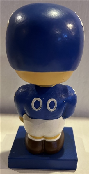 60s DALLAS COWBOYS WOOD BASE BOBBING HEAD w/BLUE HELMET