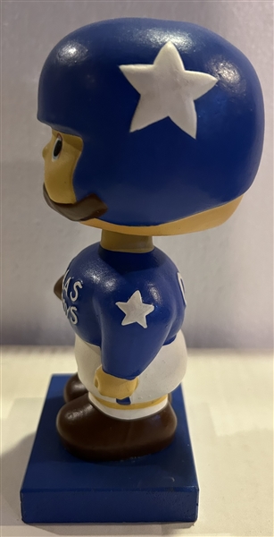 60s DALLAS COWBOYS WOOD BASE BOBBING HEAD w/BLUE HELMET