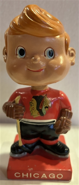 60s CHICAGO BLACK HAWKS SQUARE BASE BOBBING HEAD
