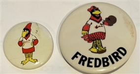 VINTAGE ST. LOUIS CARDINALS "FREDBIRD" MASCOT PINS-2