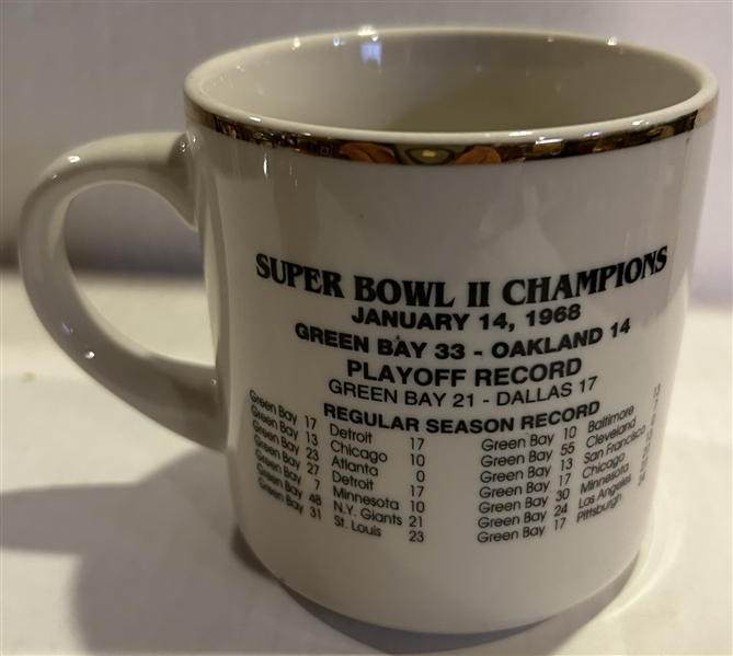 1968 GREEN BAY PACKERS SUPER BOWL II CHAMPIONS COFFEE MUG