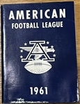 1961 AFL MEDIA GUIDE - 2nd YEAR OF LEAGUE