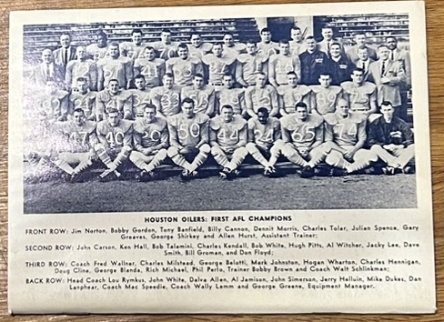1961 AFL MEDIA GUIDE - 2nd YEAR OF LEAGUE