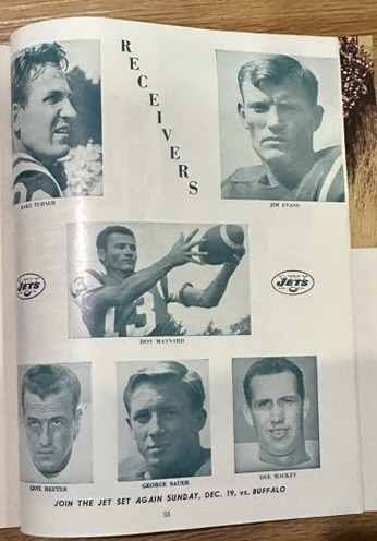 1965 NEW YORK JETS vs BOSTON PATRIOTS PROGRAM - NAMATH's ROOKIE YEAR