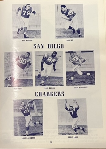 1962 NEW YORK TITANS vs SAN DIEGO CHARGERS PROGRAM