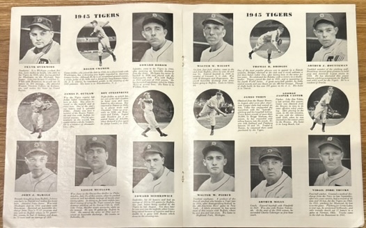 1945 WORLD SERIES PROGRAM - TIGERS vs CUBS