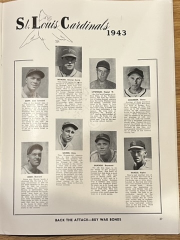 1943 WORLD SERIES PROGRAM - YANKEES vs CARDINALS