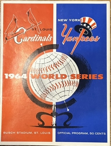 1964 WORLD SERIES PROGRAM - CARDINALS vs YANKEES- MANTLE HR's 2X