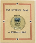 30s JIMMY RIPPLE "OUR NATIONAL GAME" PIN w/CARD