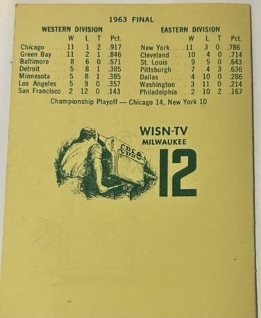 1964 GREEN BAY PACKERS SCHEDULE BOOKLET