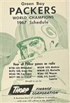 1967 GREEN BAY PACKERS SCHEDULE CARD