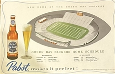 1957 GREEN BAY PACKERS SCHEDULE / PLACEMAT