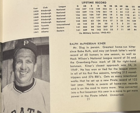 1951 PITTSBURGH PIRATES YEARBOOK