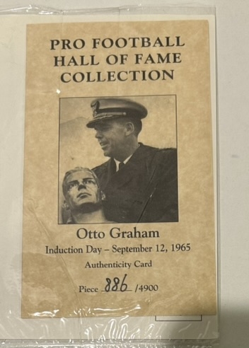 1999 OTTO GRAHAM PRO FOOTBALL HALL OF FAME SIGNED STATUE