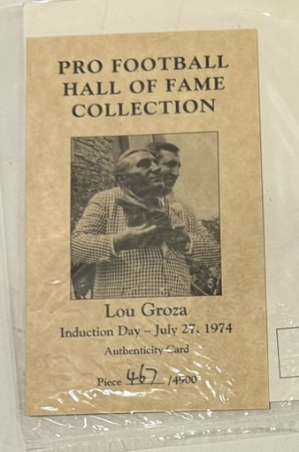 1999 LOU GROZA PRO FOOTBALL HALL OF FAME SIGNED STATUE