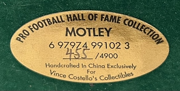 1999 MARION MOTLEY PRO FOOTBALL HALL OF FAME SIGNED STATUE