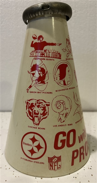 VINTAGE 60s NFL MEGAPHONE w/TEAM LOGOS